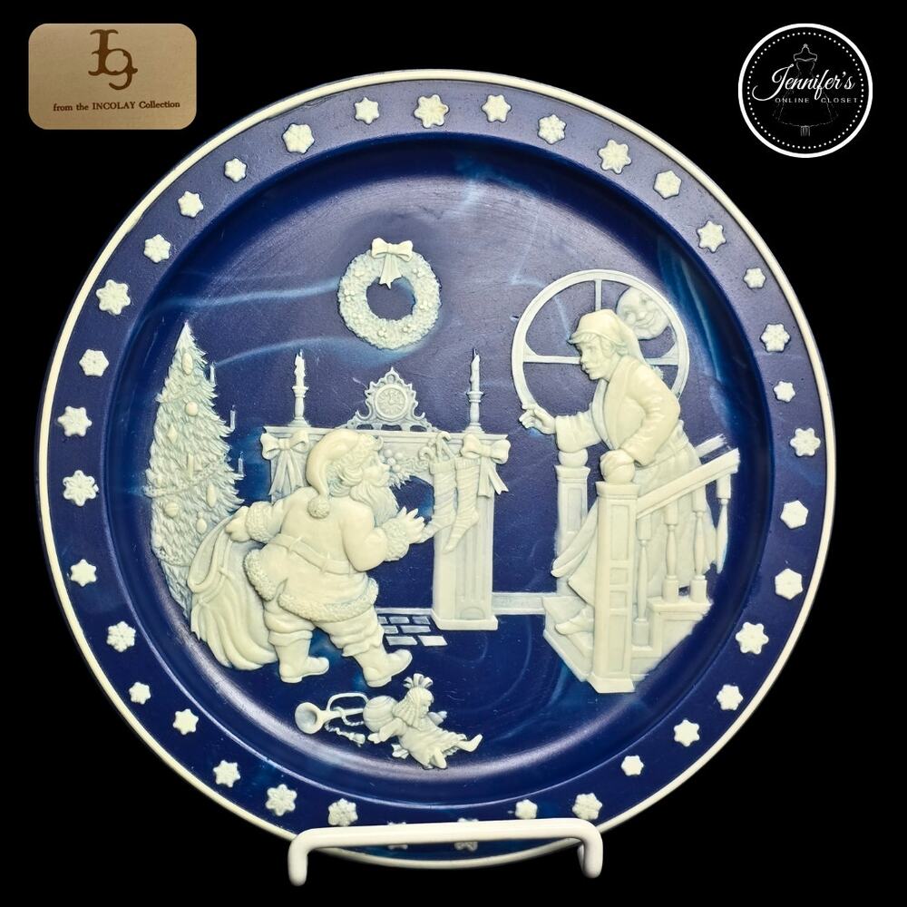 Incolay Studios "Up the Chimney He Rose" Vintage 3D Collectors Plate